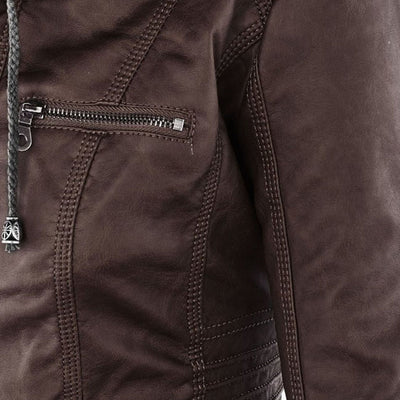 Scout | Modern leather hooded jacket