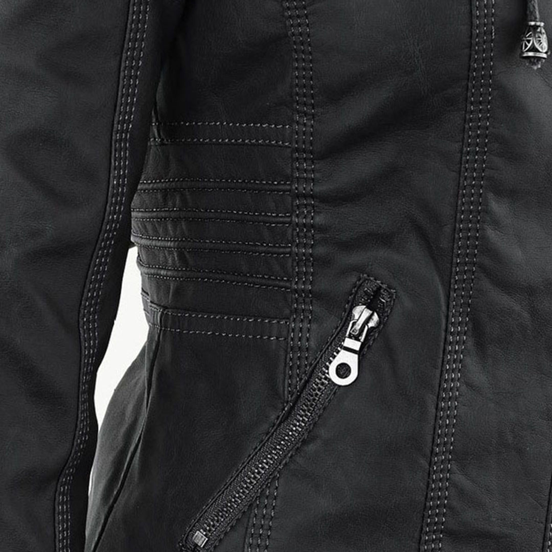 Scout | Modern leather hooded jacket