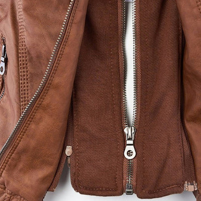 Scout | Modern leather hooded jacket