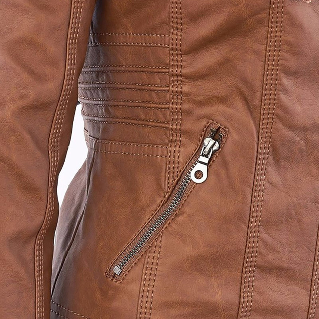 Scout | Modern leather hooded jacket