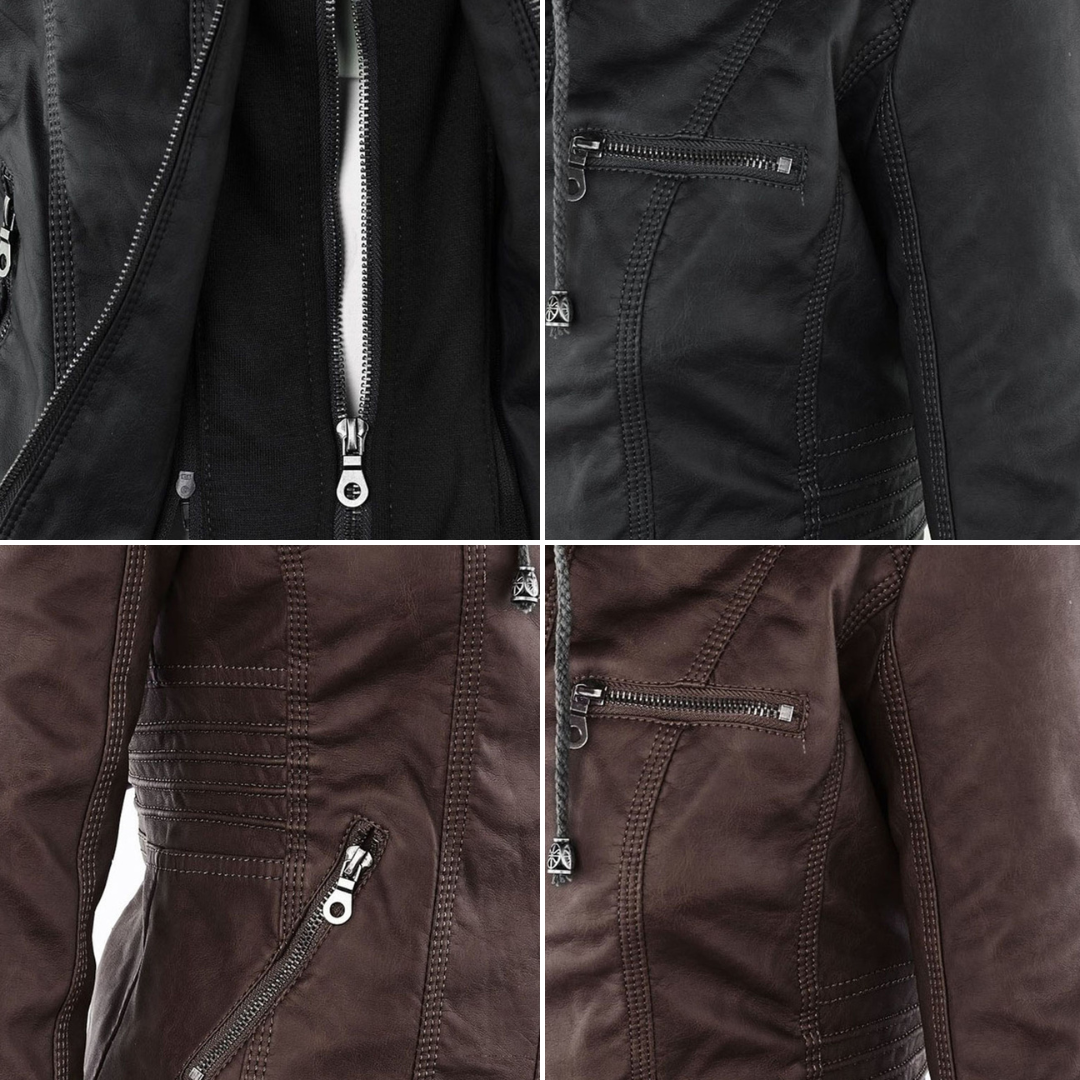 Scout | Modern leather hooded jacket