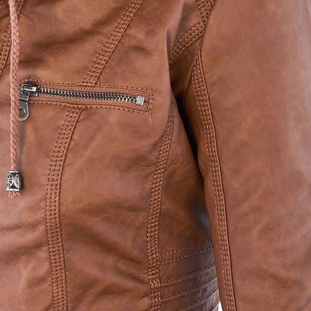 Scout | Modern leather hooded jacket