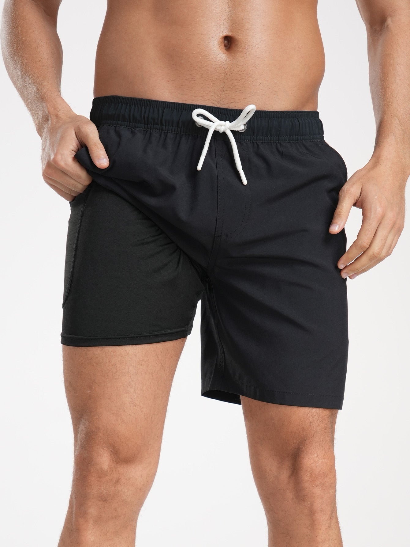 Francisco® | Solid Color Drawstring Swim Shorts