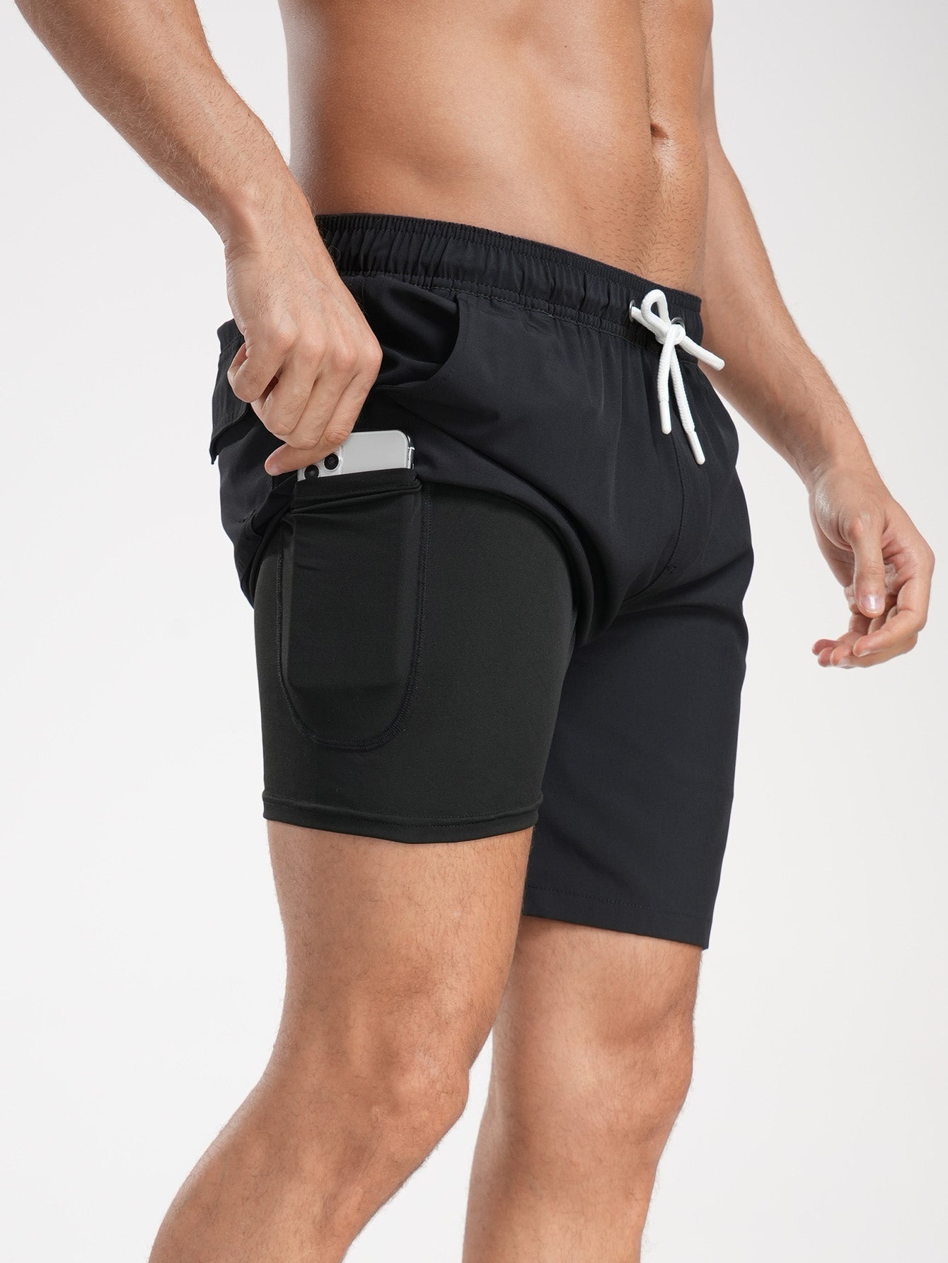 Francisco® | Solid Color Drawstring Swim Shorts