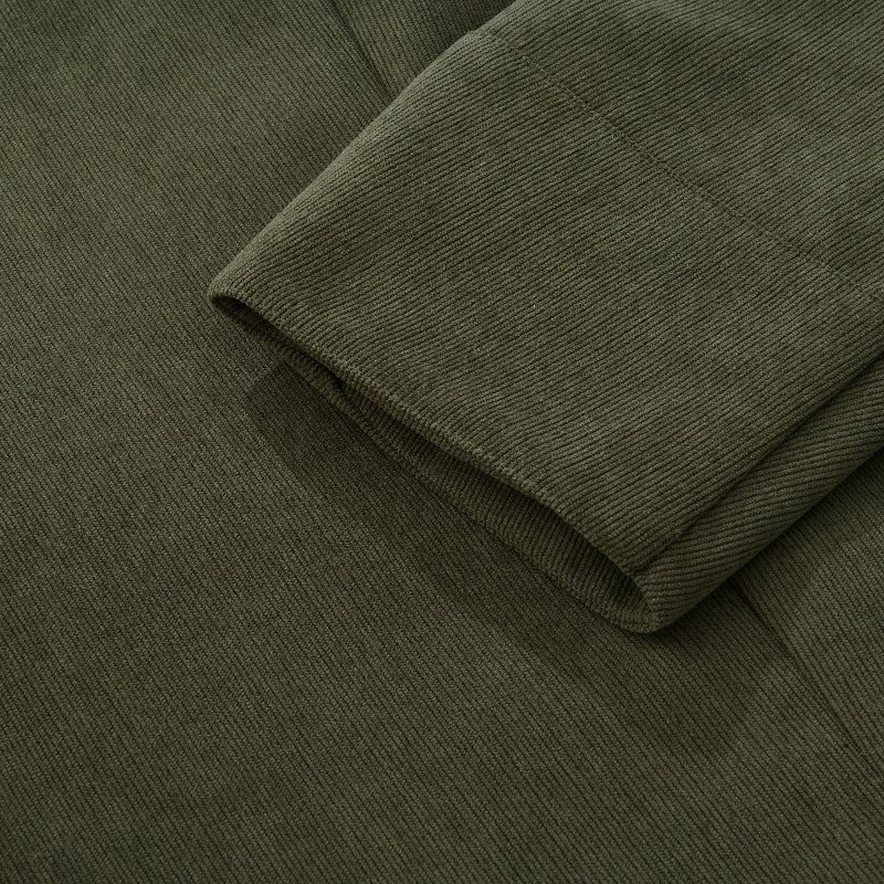 Men's Vine Cordroy Stand Collar Single Breasted SliShort Coat