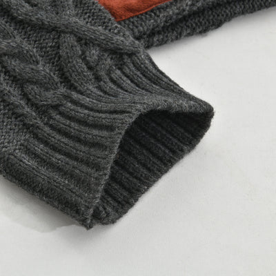 Men's Vine Stand Collarnitted Cable Sweater