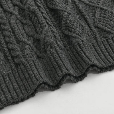 Men's Vine Stand Collarnitted Cable Sweater