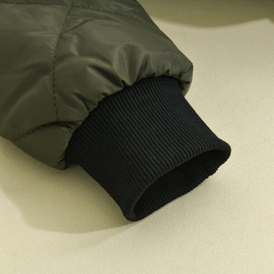Men's Padded Stand Collar Solid Color Thermal Padded Jacket