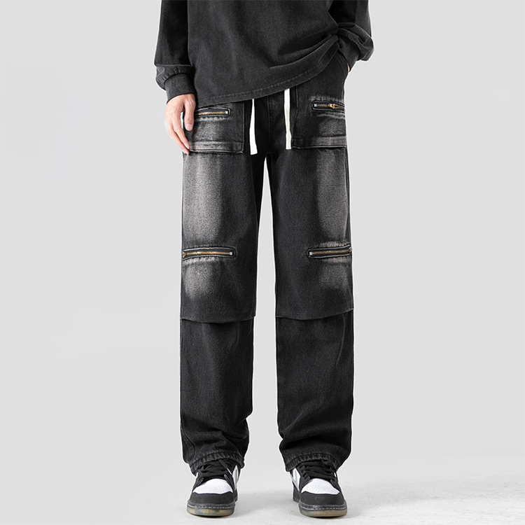 Sal® | Washed Cargo Denim Pants