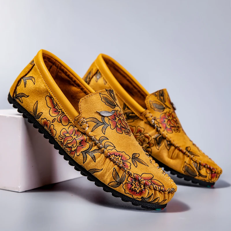 Wyatt | Floral Leather Loafers
