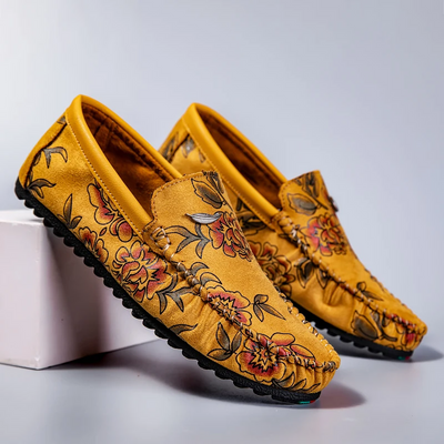 Wyatt | Floral Leather Loafers