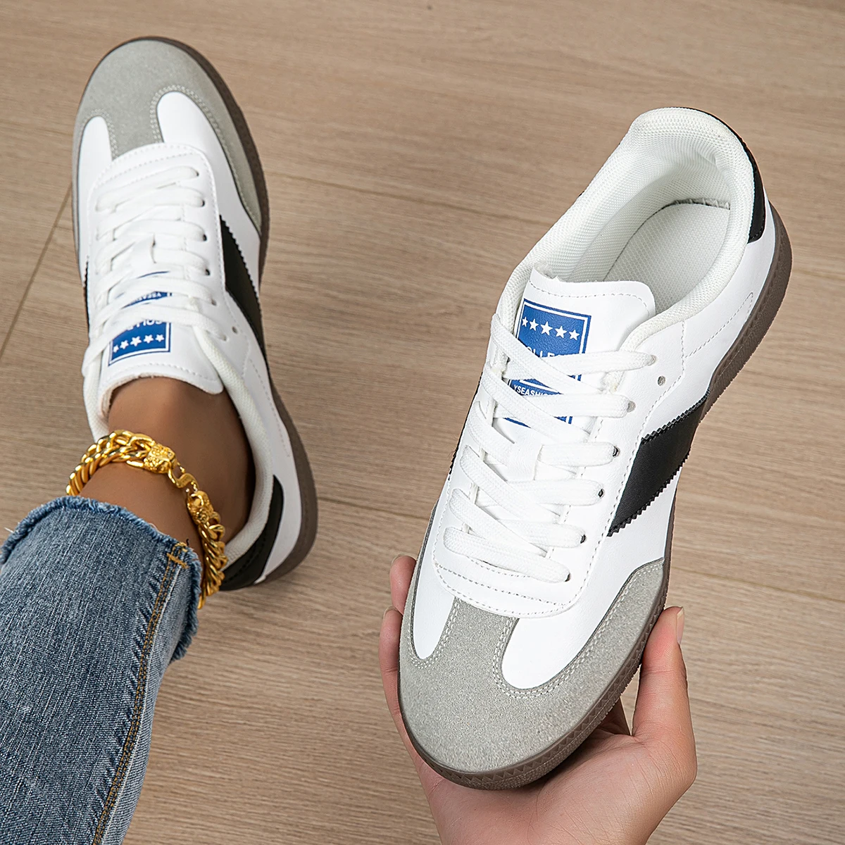 Kevin | Elle Retro Leather Sneakers