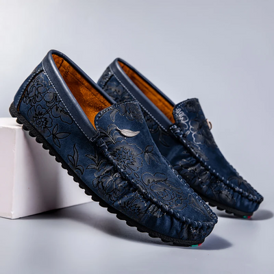 Wyatt | Floral Leather Loafers