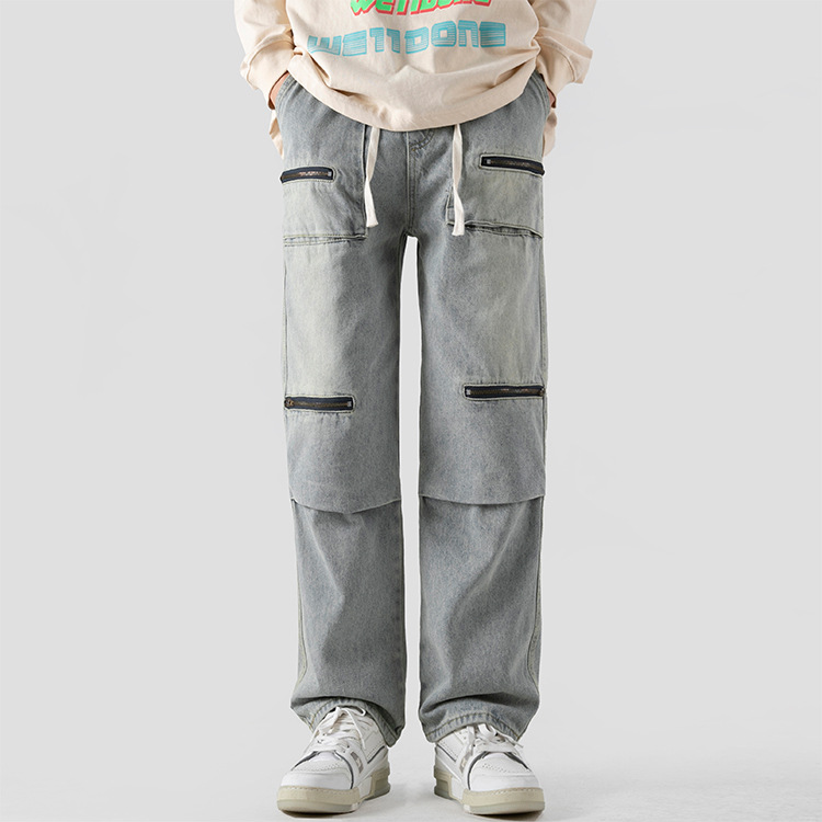 Sal® | Washed Cargo Denim Pants