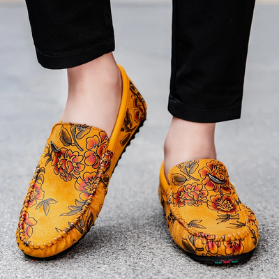 Wyatt | Floral Leather Loafers