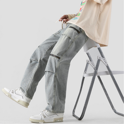 Sal® | Washed Cargo Denim Pants