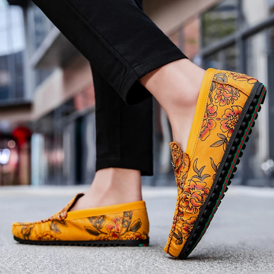 Wyatt | Floral Leather Loafers