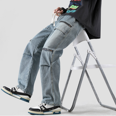 Sal® | Washed Cargo Denim Pants