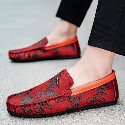 Wyatt | Floral Leather Loafers