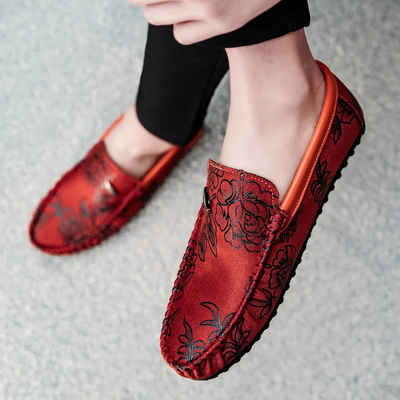Wyatt | Floral Leather Loafers