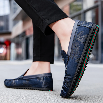 Wyatt | Floral Leather Loafers