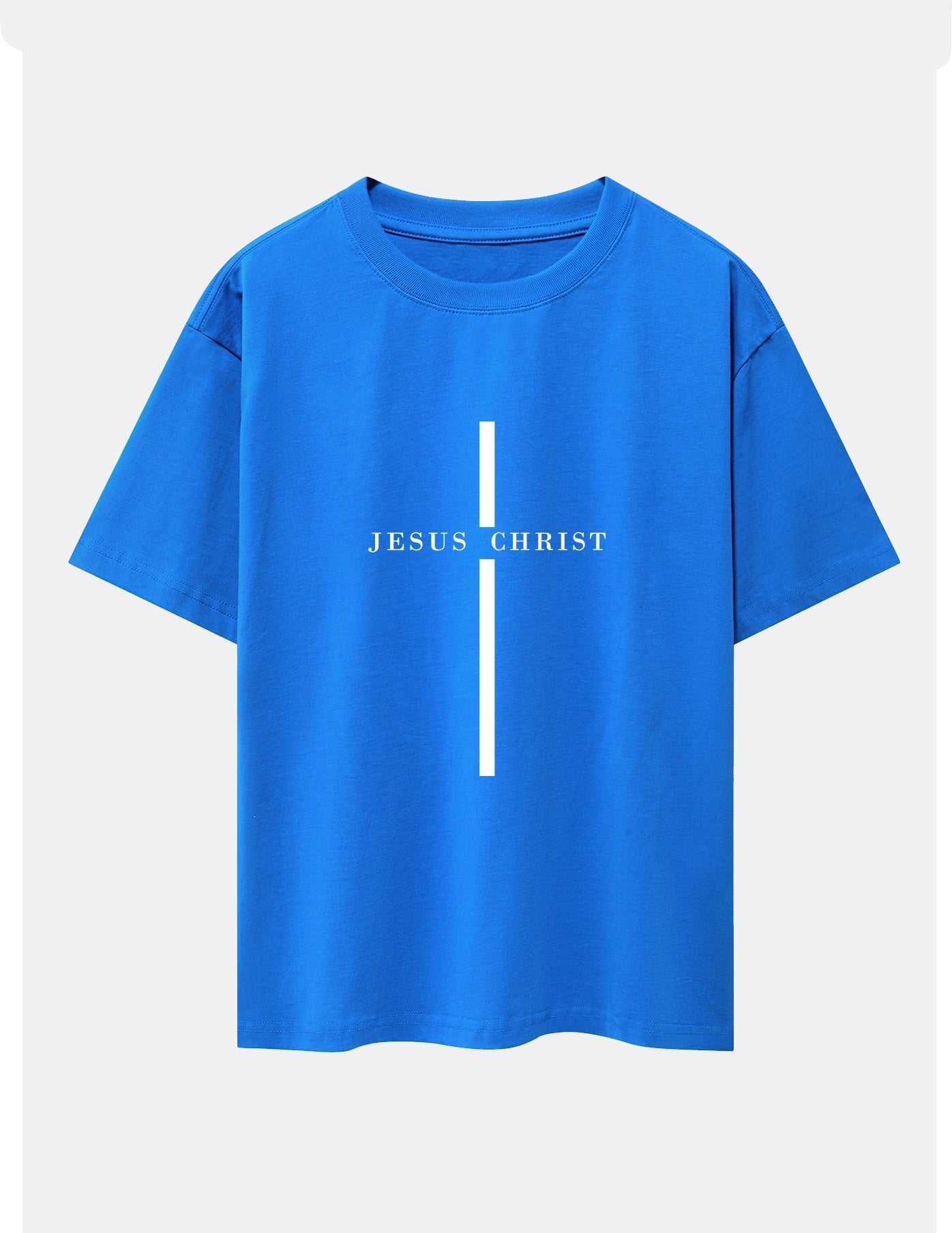 Olegario® | Jesus Christ Stripe Print Drop Shoulder Oversize T-Shirt