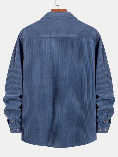 Kareem® | Long Sleeve Corduroy Pocket Button Up Shirt