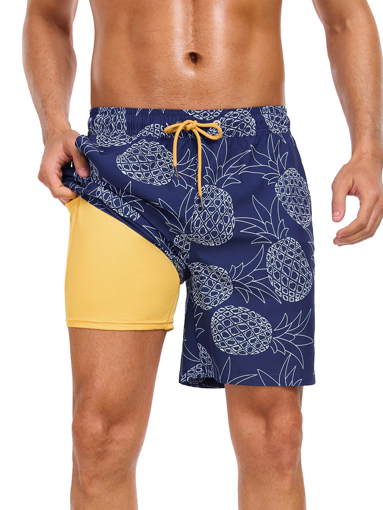 Aciano® | 2 In 1 Pineapple Print Swim Shorts