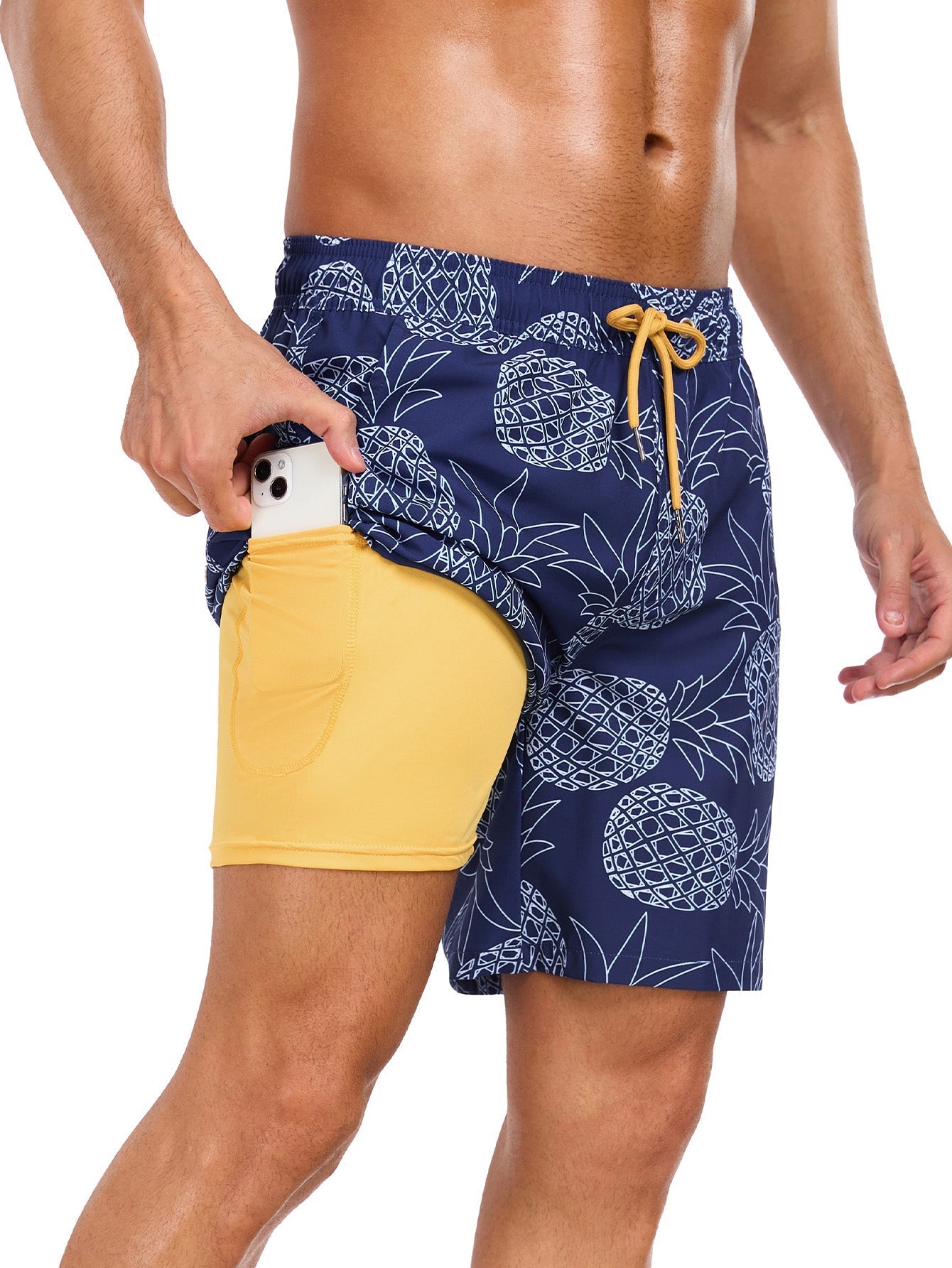 Aciano® | 2 In 1 Pineapple Print Swim Shorts