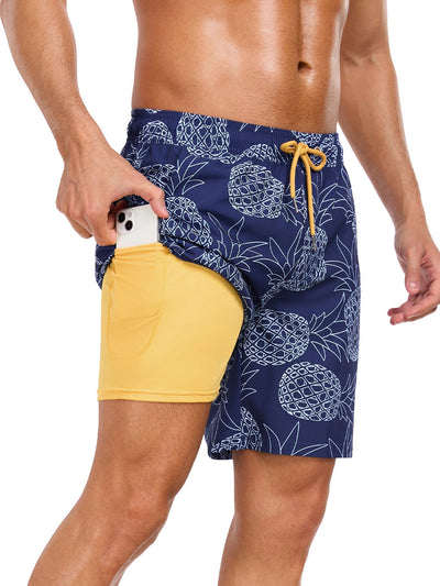 Aciano® | 2 In 1 Pineapple Print Swim Shorts