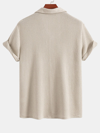 Ian® | Textured Cuban Shirt & Linen Cotton Blend Drawstring Shorts