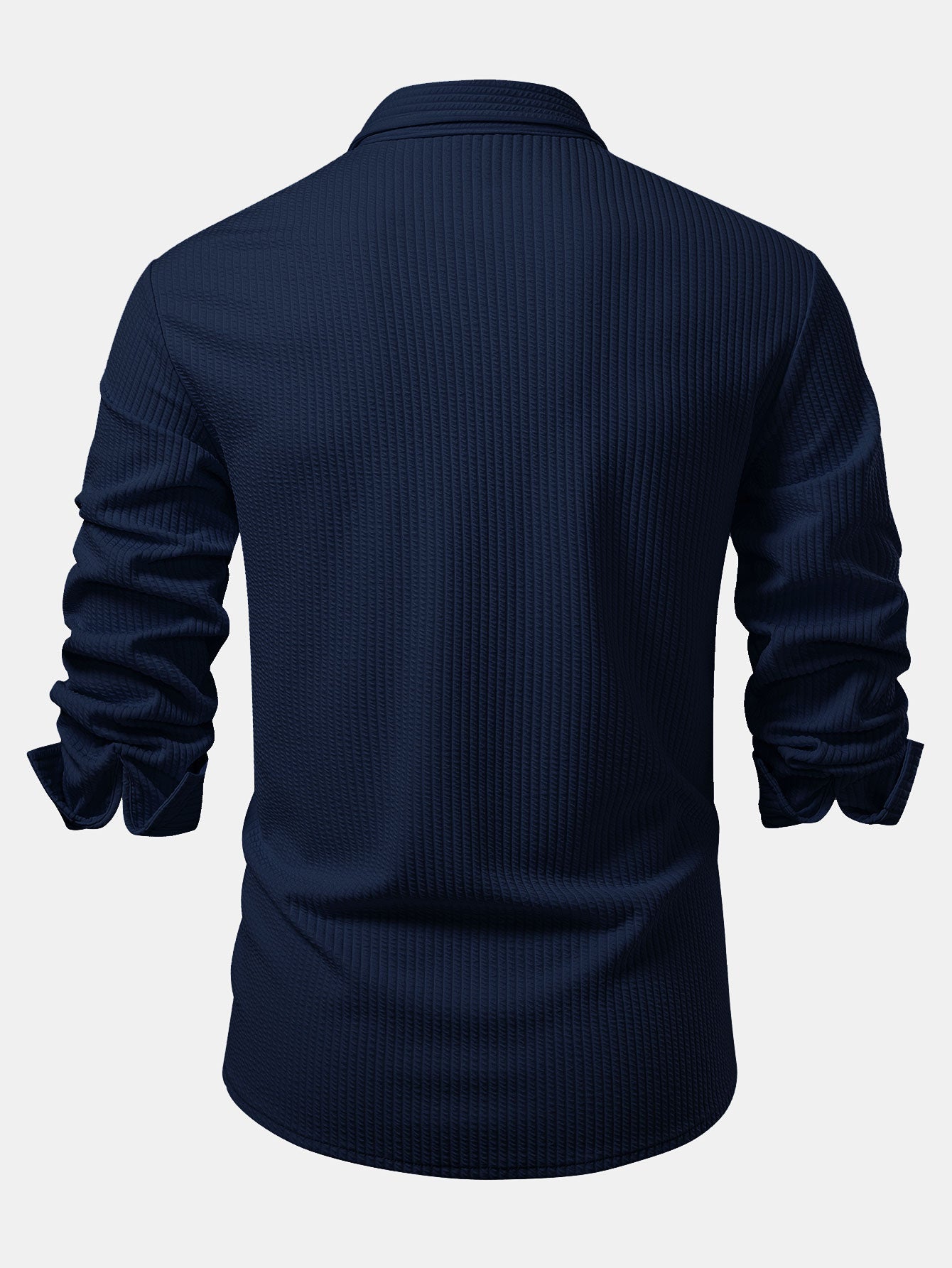 Kalil® | Long Sleeve Muscle Fit Ribbed Button Up Shirt