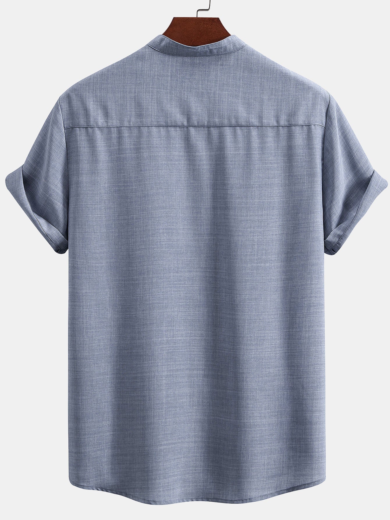 Adham® | Short Sleeve Stand Collar Shirt & Straight Leg Linen Pants