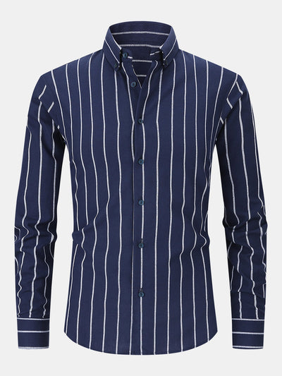 León® | Long Sleeve Stripe Cotton Button Up Shirt