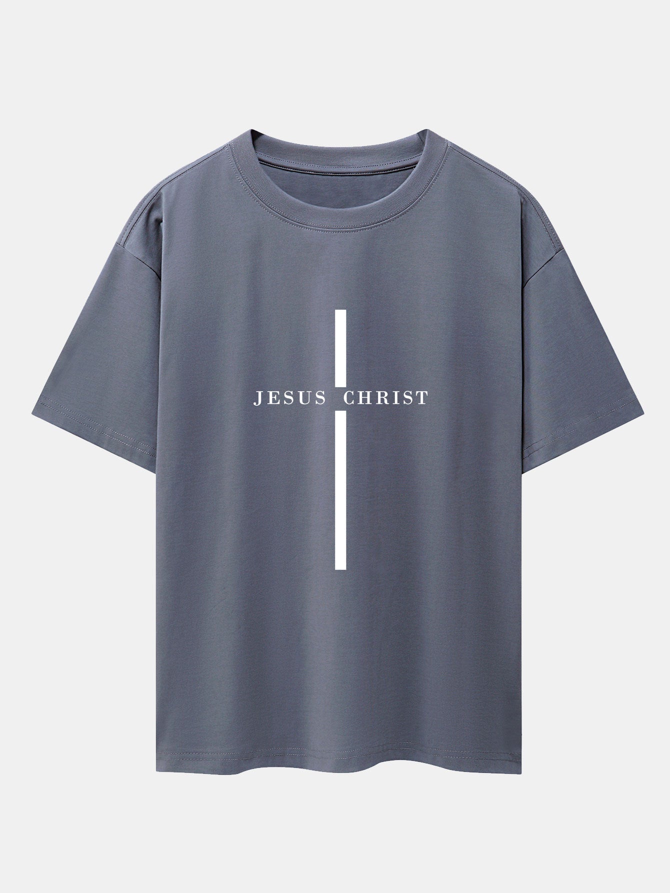 Olegario® | Jesus Christ Stripe Print Drop Shoulder Oversize T-Shirt