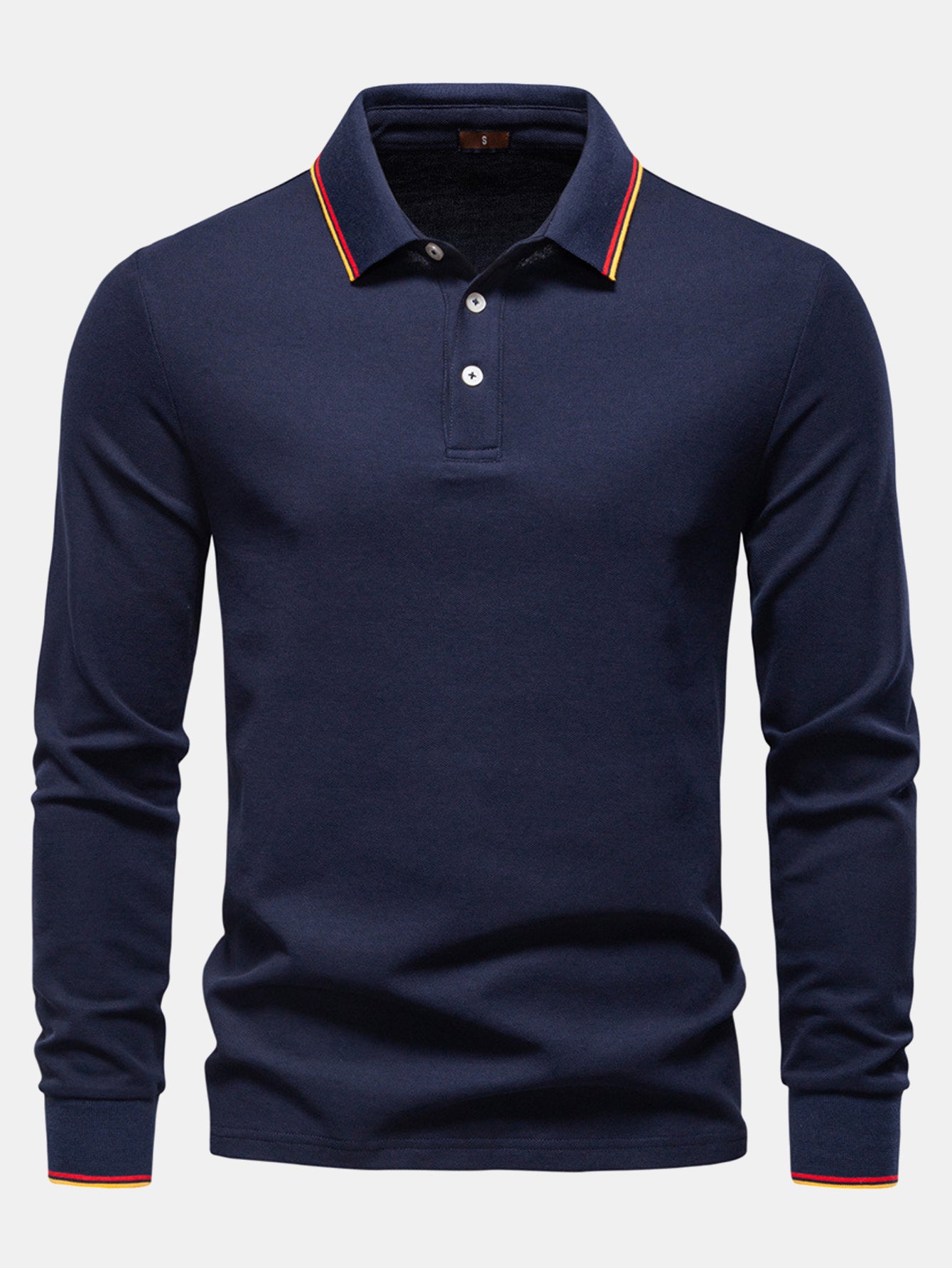 Vincent | Long Sleeved Contrast Polo Shirt
