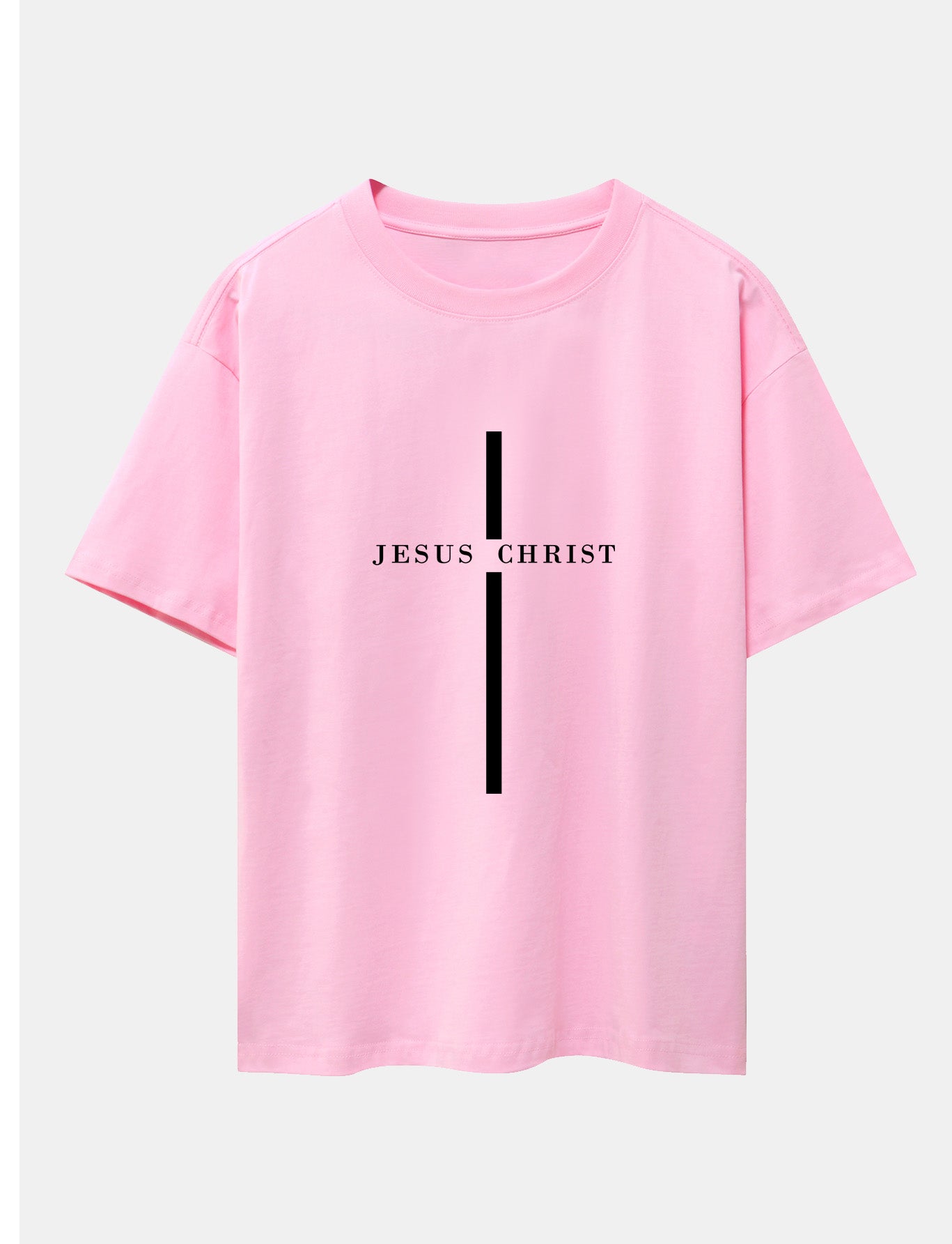 Olegario® | Jesus Christ Stripe Print Drop Shoulder Oversize T-Shirt