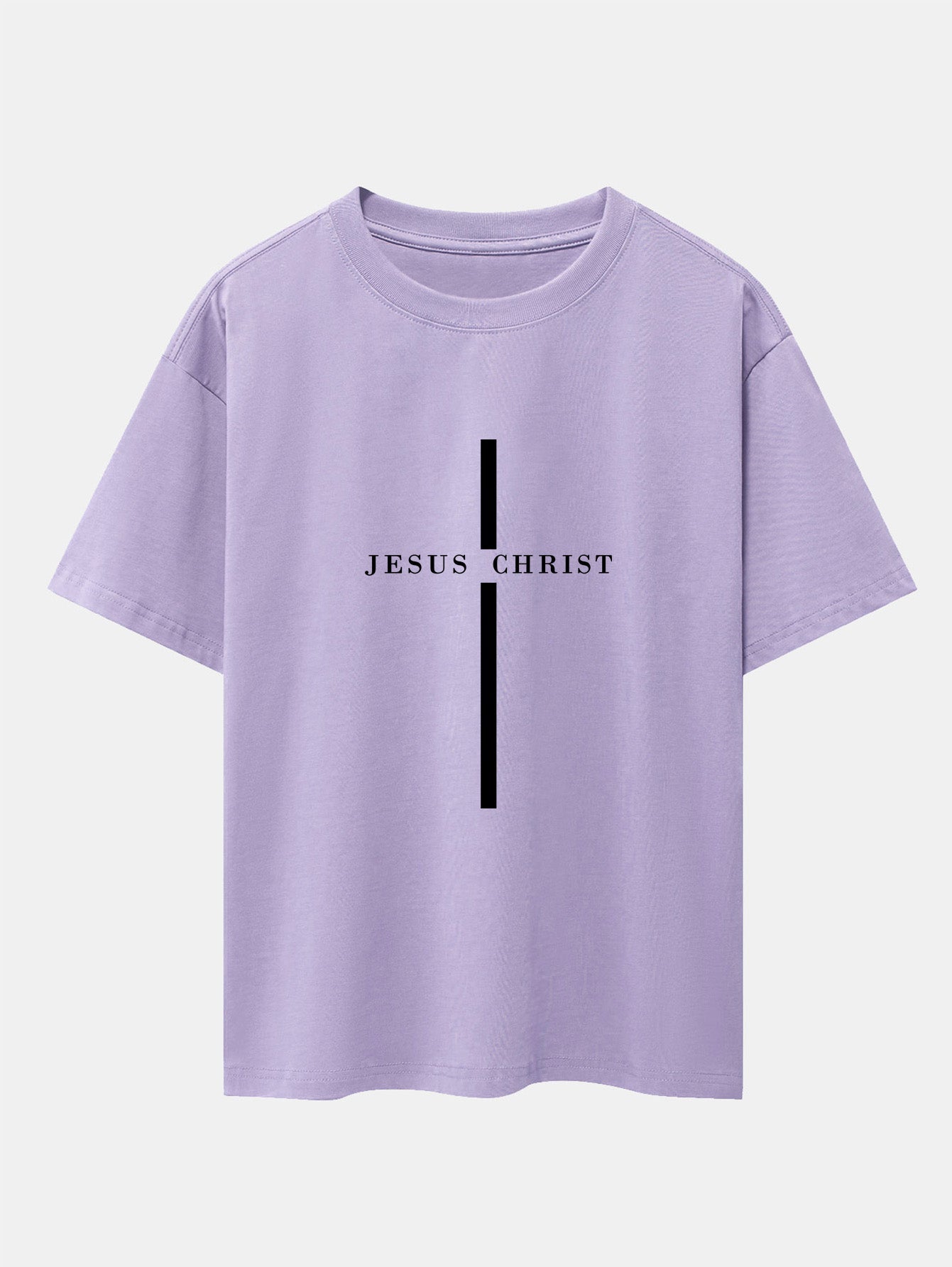 Olegario® | Jesus Christ Stripe Print Drop Shoulder Oversize T-Shirt