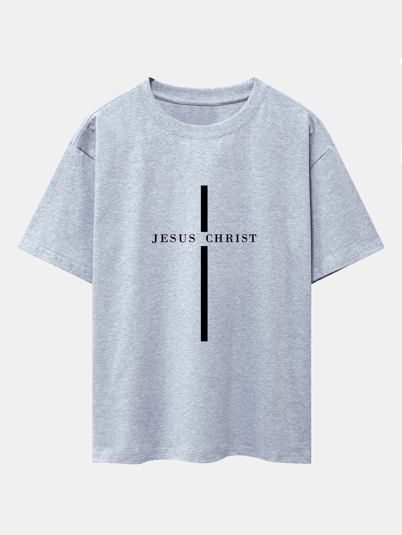 Olegario® | Jesus Christ Stripe Print Drop Shoulder Oversize T-Shirt
