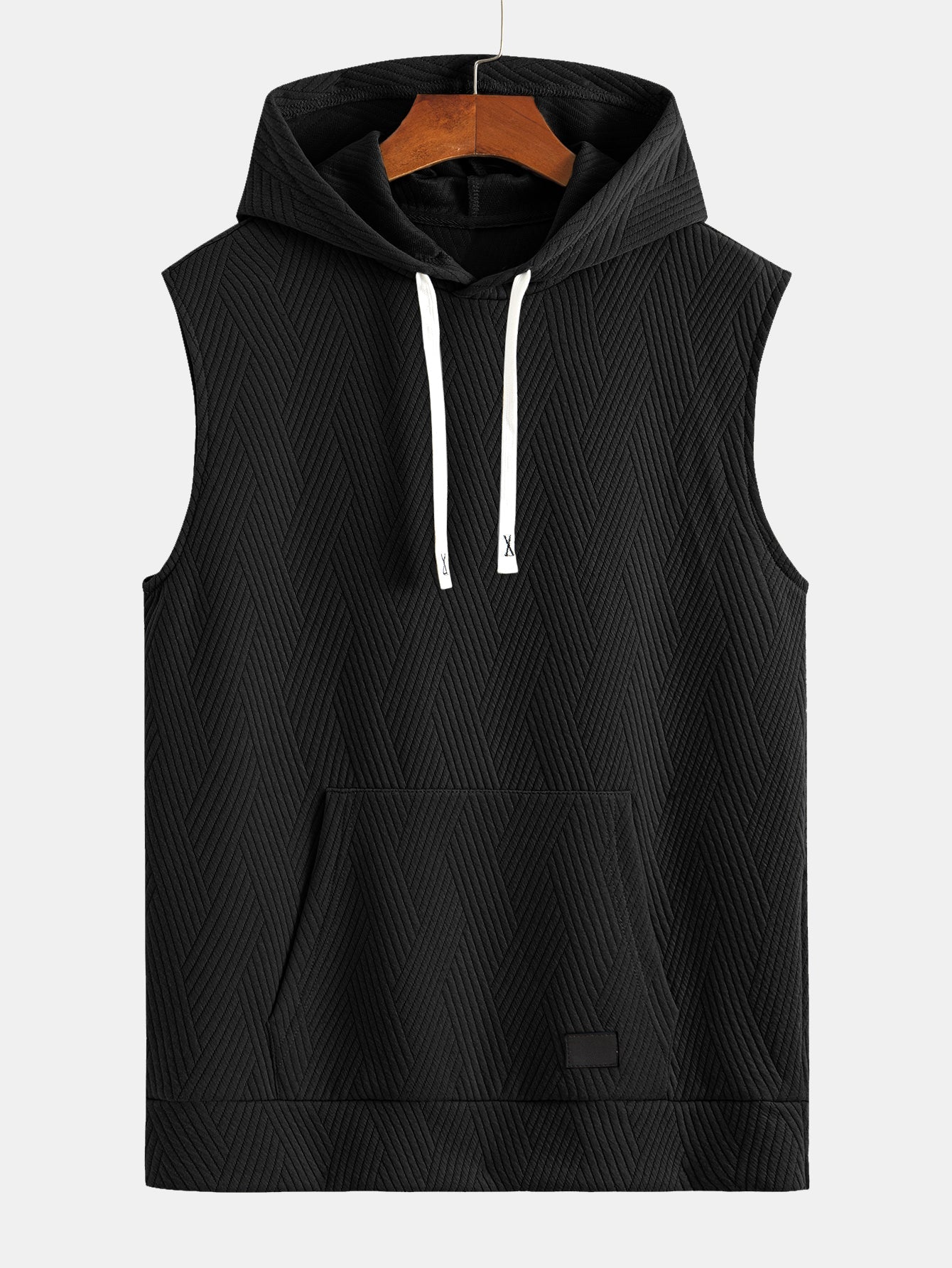 Chad® | Striped Jacquard Sleeveless Hooded T-Shirt & Shorts