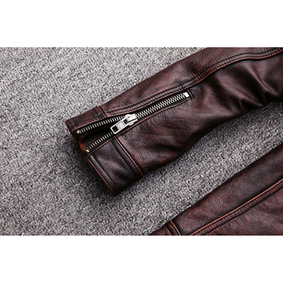 Théo | Elegant men's genuine leather jacket with zipper and buttons