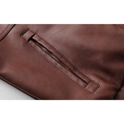 Umar | Men's leather jacket - Stylish with removable hood and details