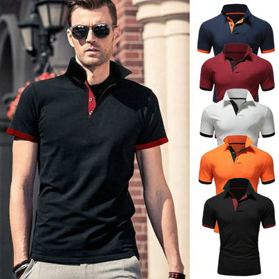 Kaelan® | Plain Short-Sleeved Polo Shirt For Men