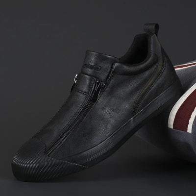 Tristan | Emilio Noir Leather Sneakers