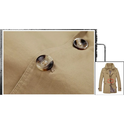 Paco | Men's winter coat - Elegant trench coat with belt loops and button placket