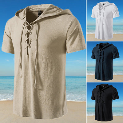 Johnathan® | Solid Color T-Shirt With Drawstring And Hood