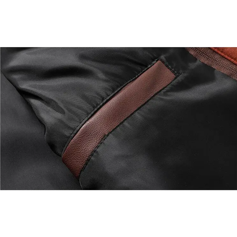 Umar | Men's leather jacket - Stylish with removable hood and details