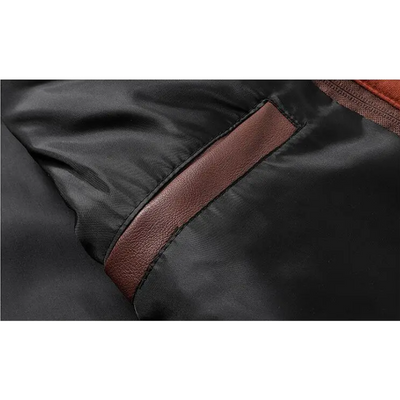 Umar | Men's leather jacket - Stylish with removable hood and details