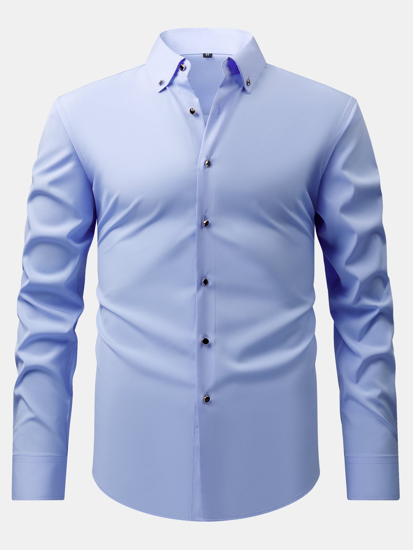 Fiorino® | Long Sleeve Dress Shirt with Faux Gemstone Metal Rim Buttons