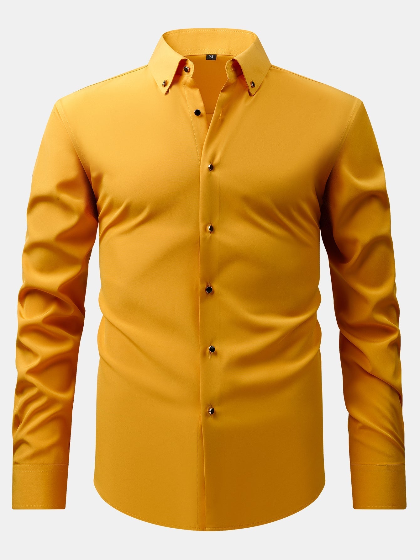 Fiorino® | Long Sleeve Dress Shirt with Faux Gemstone Metal Rim Buttons